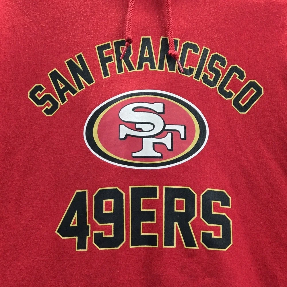 San Francisco 49ers Men Hoodie L Red NFL Team Apparel Graphic Fleece Logo